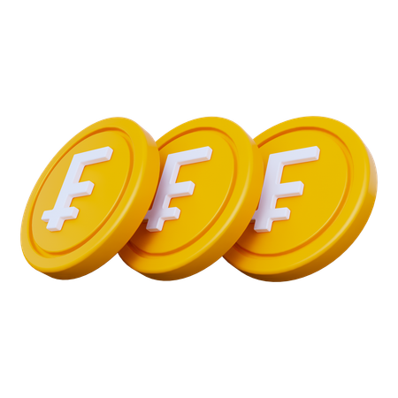 Monedas de franco  3D Icon