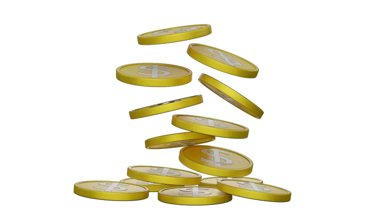 Monedas De Oro Ilustrador 3 D 3D Illustration