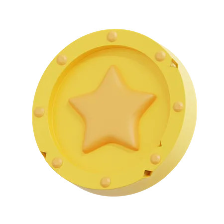 Moneda De Oro 3 D Del Icono De Activo Del Juego 3D Icon