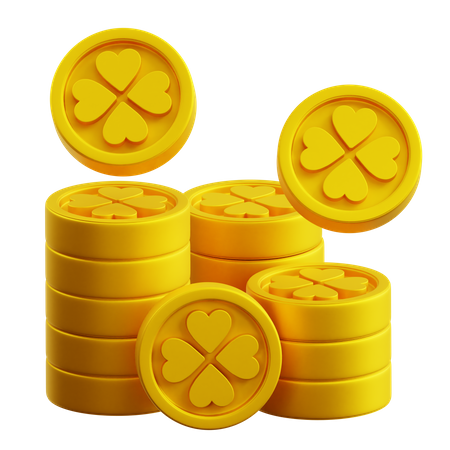 Monedas de oro de san patricio  3D Icon