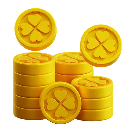Monedas de oro de san patricio  3D Icon