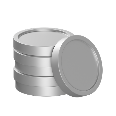 Monedas de plata  3D Icon