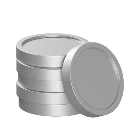 Monedas de plata  3D Icon