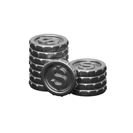 Monedas de plata  3D Icon