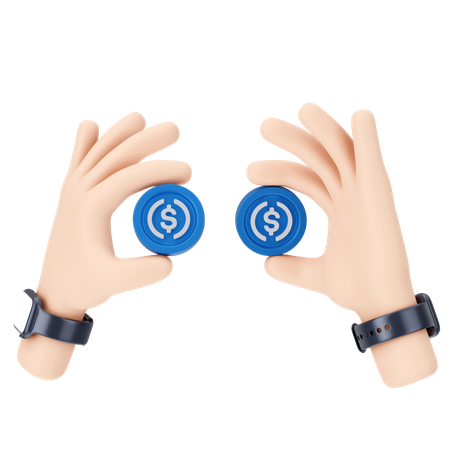 Monedas de un dolar  3D Icon