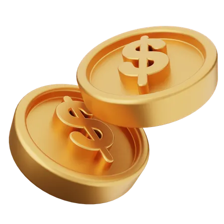 Monedas Dinero Dólar  3D Icon