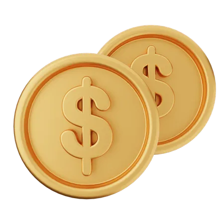 Monedas Dinero Dólar  3D Icon