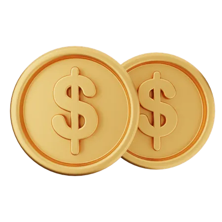 Monedas Dinero Dólar  3D Icon