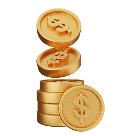 Monedas Dinero Dólar  3D Icon