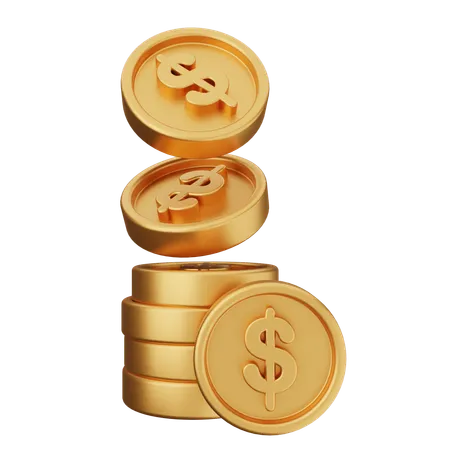 Monedas Dinero Dólar  3D Icon