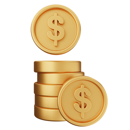 Monedas de dolar  3D Icon