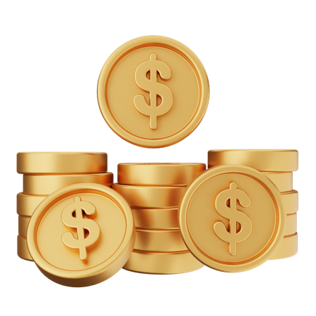 Monedas de dolar  3D Icon