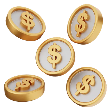 Monedas de dolar  3D Icon