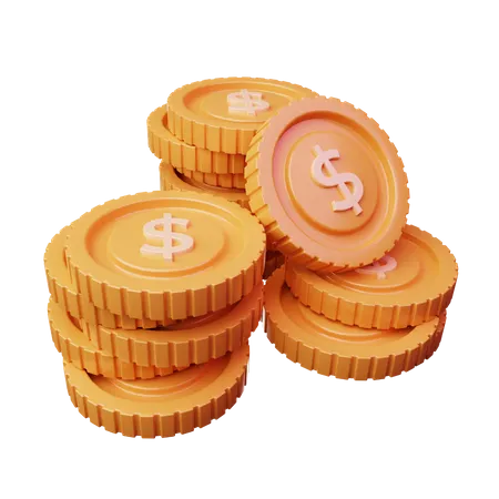 Monedas de dolar  3D Icon