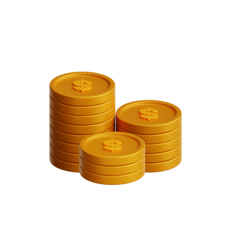 Monedas apiladas dolares  3D Icon