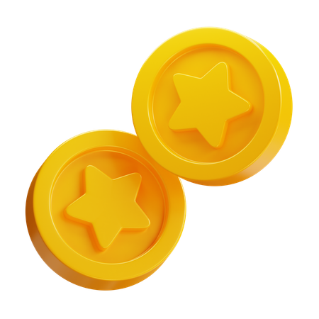 Monedas estrella  3D Icon