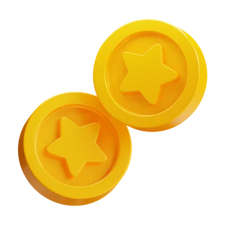 Monedas estrella  3D Icon