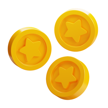 Monedas estrella  3D Icon