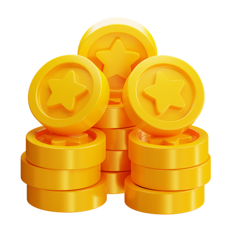 Monedas estrella  3D Icon