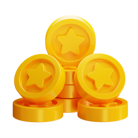 Monedas estrella  3D Icon