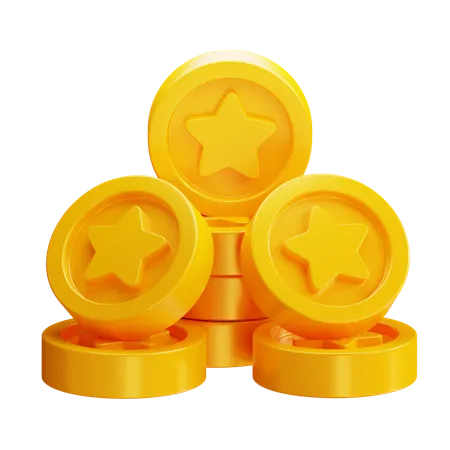 Monedas estrella  3D Icon