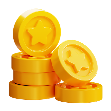 Monedas estrella  3D Icon