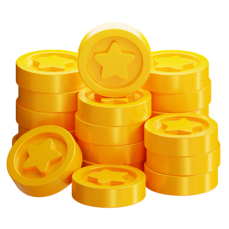 Monedas estrella  3D Icon