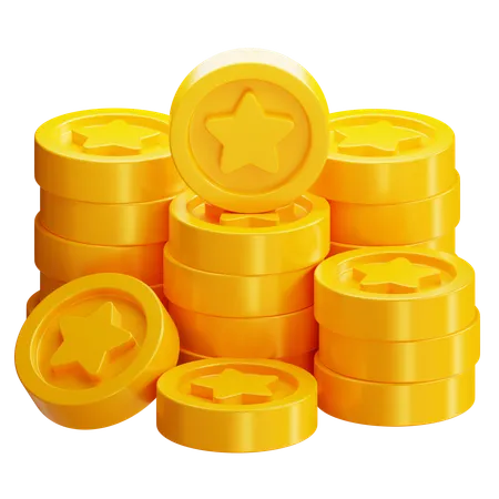 Monedas estrella  3D Icon