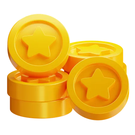 Monedas estrella  3D Icon