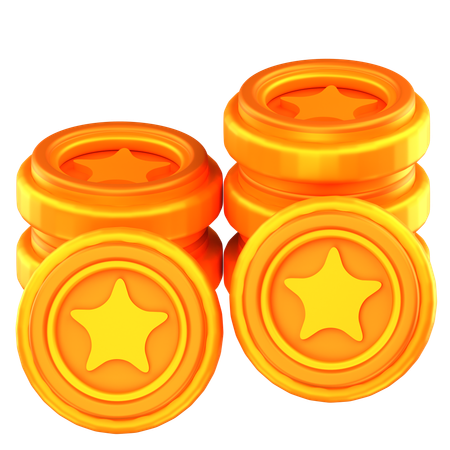 Monedas estrella  3D Icon