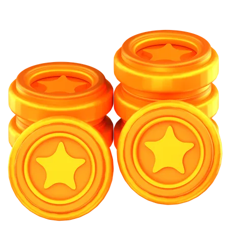 Monedas estrella  3D Icon