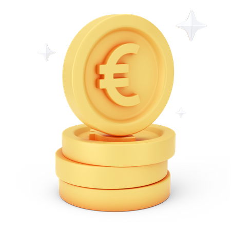 Monedas de euro  3D Icon