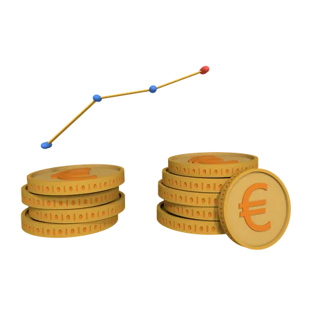 Monedas de euro  3D Icon