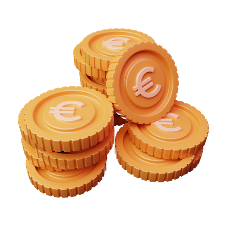 Monedas de euro  3D Icon