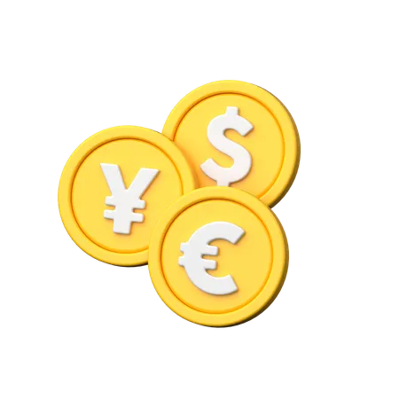 Monedas extranjeras  3D Icon