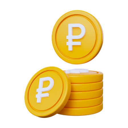 Monedas de rublo  3D Icon