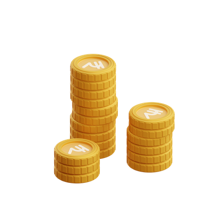 Monedas de rupia  3D Illustration