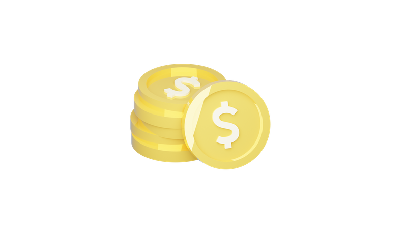 Monedas de usd  3D Icon