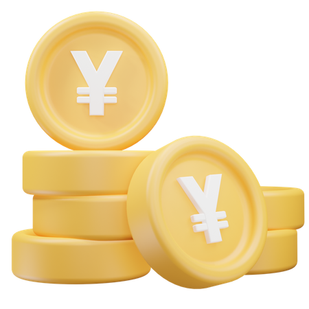 Monedas de yenes  3D Icon