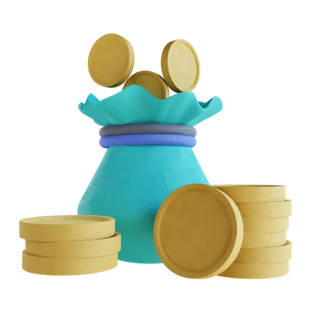 Bolsa de monedas  3D Illustration