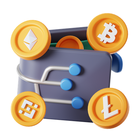 Monedero criptográfico  3D Icon