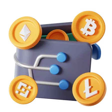 Monedero criptográfico  3D Icon