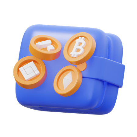 Monedero criptográfico  3D Icon