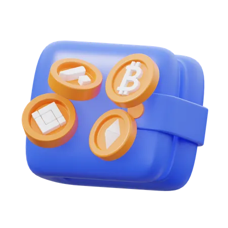 Monedero criptográfico  3D Icon