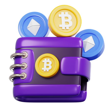 Monedero criptográfico  3D Icon