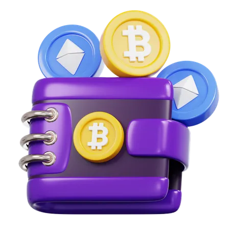 Monedero criptográfico  3D Icon