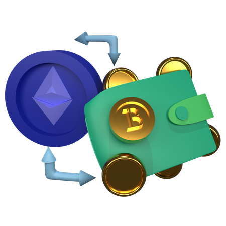 Billetera Bitcoin  3D Icon