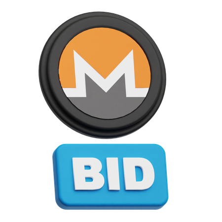 Monero Token Bid  3D Icon