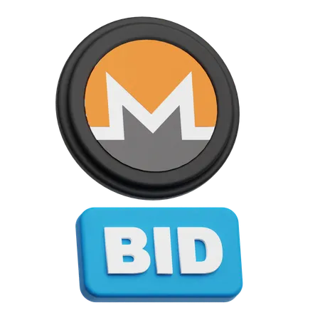 Monero Token Bid  3D Icon