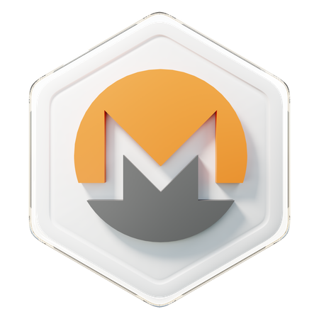 Monero (XMR)-Abzeichen  3D Illustration